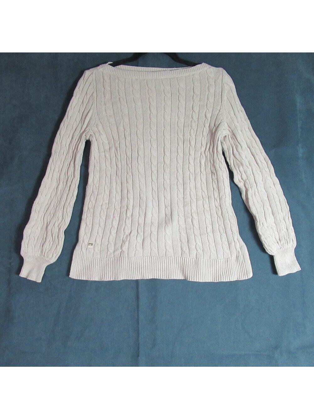 Lauren Ralph Lauren Sweater Womens Small Blush Cable Knit Long Sleeve Momcore